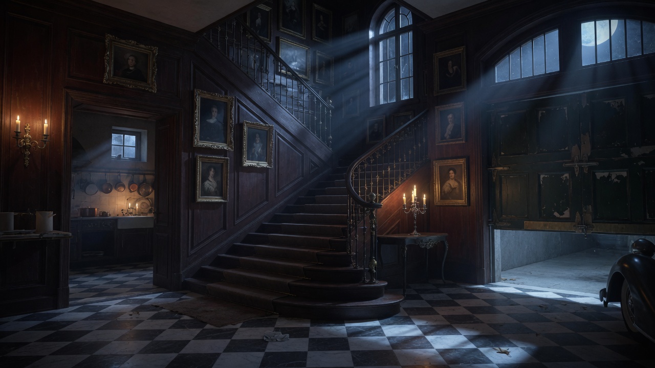 Mansion staircase and gold frames, the classic KMM 1v1 map